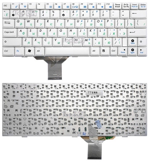 Клавиатура для Asus Eee PC 1000, 1002H, 1004D белая